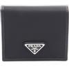 PRADA Portafoglio PRADA bifold borsa compatta 2MO0042DMHF0002 Nylon pelle Nero