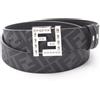 FENDI Cintura quadrata FENDI FF 7C0535AFF1F0GXN95 pelle nero grigio taglia 95 NUOVA...