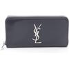 SAINT LAURENT PARIS Monogram Zippy around portafoglio lungo pelle nero NUOVO ...