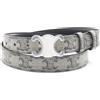 CELINE Medium 25mm Triomphe Belt 45AKA2APM02SI85 canvas Beige Nero NUOVO Donna