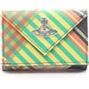 Vivienne Westwood TARTAN Orb Portafoglio triplo pieghevole 51150009O102 giall...