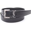 SAINT LAURENT PARIS Cintura SAINT LAURENT PARIS Cassandra #75 634437B00OE100075 pelle nera NUOVA