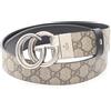 GUCCI Cintura Gucci Double G GG Supreme 62705592TIN976985 pelle tela beige nera NUOVA