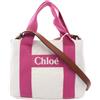 Chloe Borsa Chloe Logo 2Way C20046117 tela bianco rosa NUOVA donna