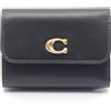 COACH PORTAFOGLIO COACH ESSENTIAL CARD HOLDER Borsello Tri-fold CY201B4 pelle Nero ...