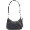 PRADA Borsa a tracolla PRADA TESSUTO IMPUNTU Re-Nylo 1BC2042AO Saffiano pelle nera ...