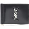 SAINT LAURENT PARIS Monogram Portafoglio Bi-fold 4856300SX0E1000 pelle Nero N...