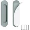 MOROBOR Set di 2 maniglie per porte scorrevoli ovali autoadesive in lega di alluminio senza fori per porta scorrevole del fienile, finestre e armadi (grigio opaco, 100 mm)
