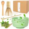 BITOYO Set Matcha 5 Pezzi, Kit Tè con Ciotola in Ceramica e Frustino in Bambù, Accessori per la Preparazione del Tè Verde e del Matcha Latte, Idea Regalo per Famiglia, Amici e Colleghi