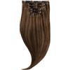 Rapunzel of Sweden Classic Clip-ins Straight / Medium Volume / 7 pieces M2.3/5.0 Chocolate Mix 40 cm Extension per capelli 100 g