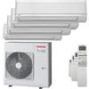 Toshiba Condizionatore Toshiba Shorai R32 quadri split 5000+5000+5000+5000 BTU inverter A++ unità esterna 8,0 kW RAS-4M27G3AVG-E-RAS-M05PKVSG-E-4