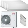Toshiba Condizionatore Toshiba Seiya Smart penta split 9000+9000+9000+9000+12000 BTU inverter A++ wifi unità esterna 10 kW RAS-5M34G3AVG-E/RAS-B10S4KVG-E_4/RA