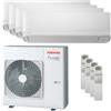 Toshiba Condizionatore Toshiba Seiya Smart quadri split 5000+5000+7000+12000 BTU inverter A++ wifi unità esterna 8 kW RAS-4M27G3AVG-E/RAS-B05S4KVG-E_2/RAS-B07