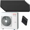 Toshiba Condizionatore Toshiba SHORAI Edge Black penta split 7000+9000+9000+9000+16000 BTU inverter A++ wifi unità esterna 10 kW RAS-5M34G3AVG-E/RAS-B07G3KVSG