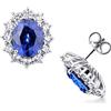 Gioielli di Valenza Orecchini in oro bianco 18k con zaffiro blu e diamanti