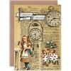 Wee Blue Coo Greetings Birthday Gift Upcycle Alice Wonderland Collage Curiouser Sealed Greeting Card Plus Envelope Blank inside Regalo