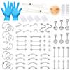 AVYRING Set di 99 piercing misti, 14 g, 16 g, 18 g, 20 g, 316 l, in acciaio chirurgico, per naso, ombelico, sopracciglio, labbro, lingua, orecchio, trago, elica, gioielli, Acciaio inossidabile