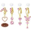 AVYRING 4 Pezzi Gioielli per Piercing Ombelico Finto, Clip Dorati per Donne, Anelli per Ombelico in Acciaio Chirurgico 316L, con Cuore, Farfalla e Cristallo CZ Rosa