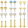 AVYRING Orecchini da donna con retro piatto, senza filettatura, in acciaio chirurgico, 20 G, 18 G, 16 G, con opale, stella, luna, cuore, zirconia cubica, per labbro, trago, cartilagine, conchiglia,