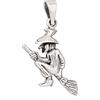 NKlaus ciondolo a catena strega su scopa argento 925 24x15mm ciondolo amuleto talismano argento 10285