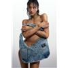 Desigual, borsa media in denim, Donna, Cotone, Blu, U