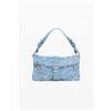 Desigual, borsa in denim ricamata, Donna, Blu, U