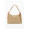Desigual, borsa grande in rafia con charms, Donna, Carta, Bianco, U