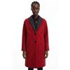 Desigual, Cappotto lungo in tricot fregi, Rosso, L