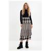 Desigual, Abito midi con gonna scozzese, Nero, L