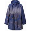 Desigual, Parka imbottito staccabile, Cotone, Blu, L