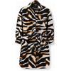 Desigual, Cappotto lungo sopracamicia zebrata, Nero, L