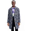 Desigual, Cappotto doppiopetto spiga, Blu, XL