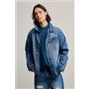 Desigual, giacca di jeans con toppe, Uomo, Cotone, Blu, L