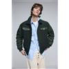 Desigual, giacca bomber in panno, Uomo, Verde, L