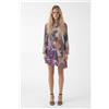 Desigual, Abito asimmetrico stampato, Poliestere, Marrone, M