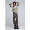 Desigual, pantalone dritto a texture, Uomo, Marrone, 36
