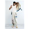 Desigual, pantalone lungo a fiori, Uomo, Cotone, Bianco, 28