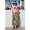 Desigual, pantaloni capri sfumati, Donna, Lyocell, Marrone, L