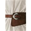 Desigual, Cintura fascia in pelle studio, Cow Leather, Marrone, 85