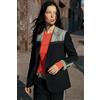Desigual, blazer bicolore, Donna, Nero, L