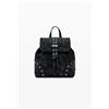 Desigual, zainetto piccolo traforato, Donna, Poliuretano, Nero, U