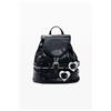 Desigual, zaino con fibbie a cuori, Donna, Poliuretano, Nero, U