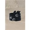 Desigual, cintura tripla fascia in pelle studio, Cow Leather, Nero, 85