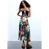 Desigual, Vestito lungo tropicale, Donna, Viscosa, Nero, L