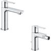 Grohe Lineare Set 2 Miscelatori Monocomando per Lavabo e Bidet Taglia S Cromo ,