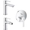 Grohe Lineare Set 3 Miscelatori Monocomando per Lavabo Bidet e Doccia Cromo ,