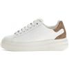 Guess per donna. FLJELBFAL12 Sneakers Elbina in vera pelle bianca [3169403], Bianco, Basso, Stringhe, Casual