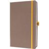 Sigel LS103 Taccuino, A5, a righe, copertina rigida adatti come diario, bullet journal, libro di idee, quaderno di scrittura 176 pagine, marrone/giallo Linsescape