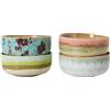 HK LIVING - Set di 4 - Ø 12,5 x H 6 cm 40 cl 70s ceramics - Multicolore - Gres smaltato