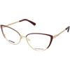 Love Moschino MOL641 6K3 | Occhiali da Vista Graduati | Metallo | Cat Eye | Oro, Bordeaux | Adrialenti